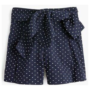 J. Crew Womens 4 Navy White Tie Waist Shorts in‎ Clip Dot